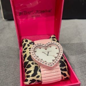 Betsy Johnson Heart Shaped Pink Watch